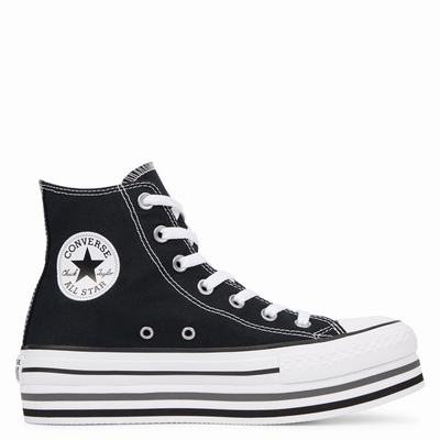 Férfi Converse Chuck Taylor All Star Platform Platform Cipő CO1249873 Fekete/Fehér